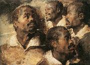 Peter Paul Rubens Four Studies of the Head of a Negro oil painting artist